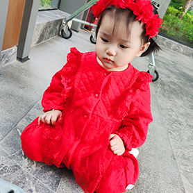 保暖提花棉哈衣