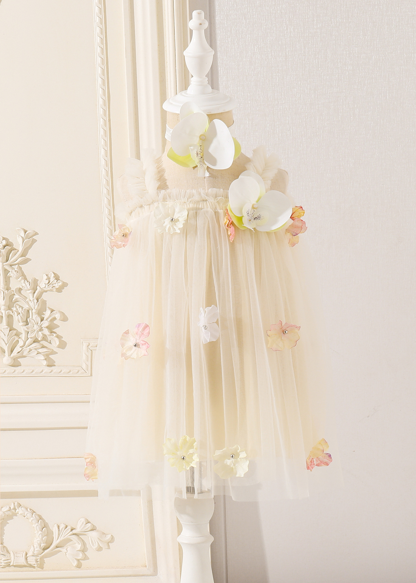 象牙白莎莎薄纱裙