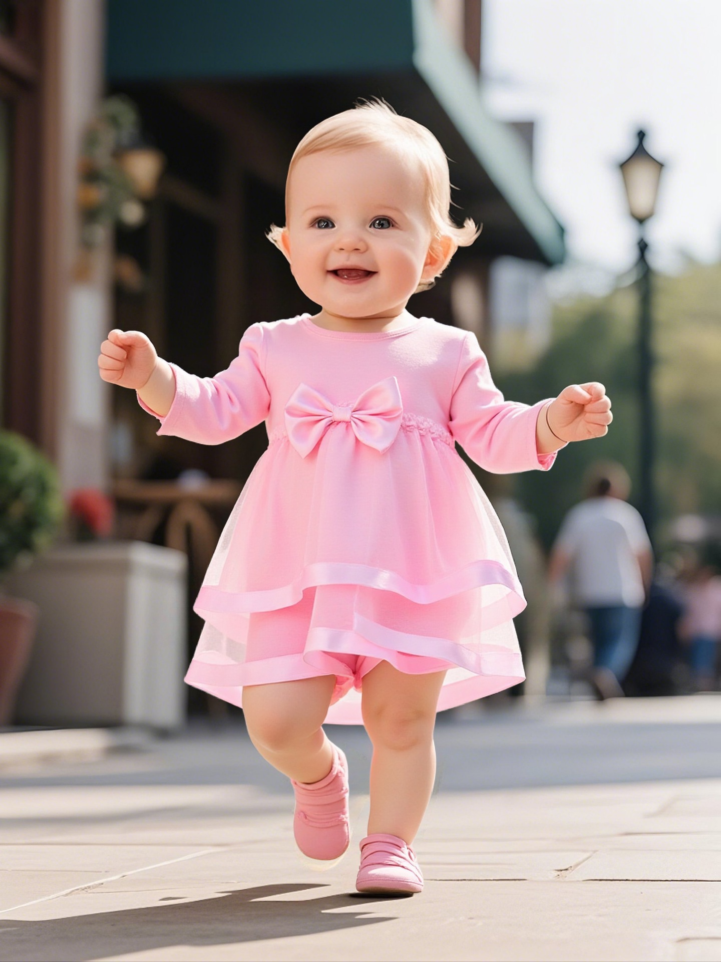 粉色长袖蕾丝哈裙