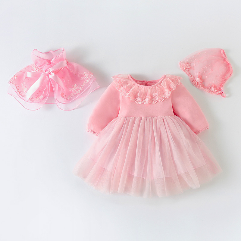 粉色雪兰公主连衣裙