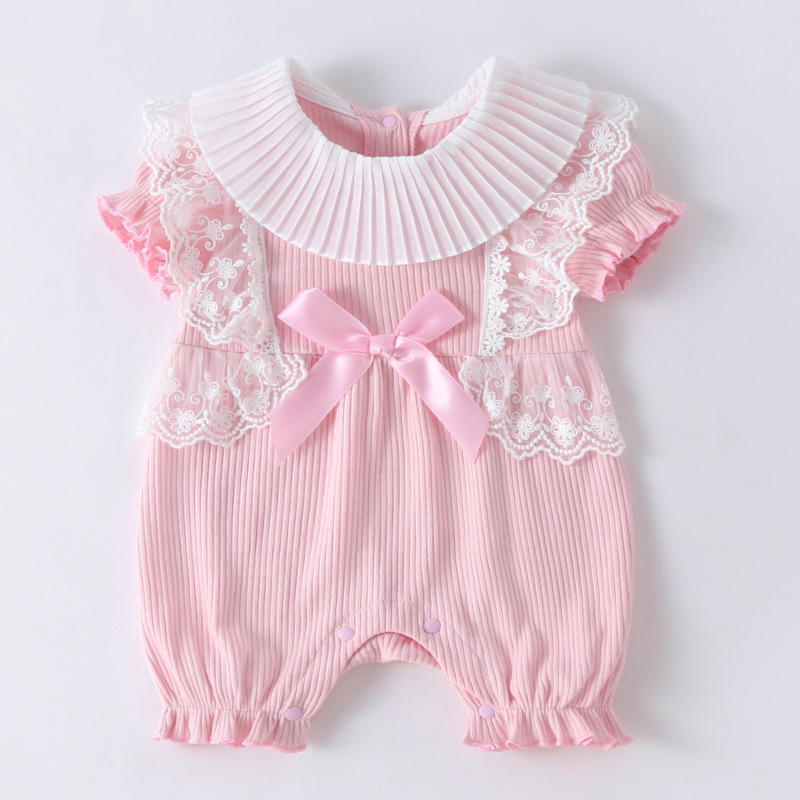 粉色短袖美丽小哈衣