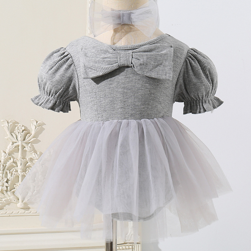 灰色泡泡领结哈裙